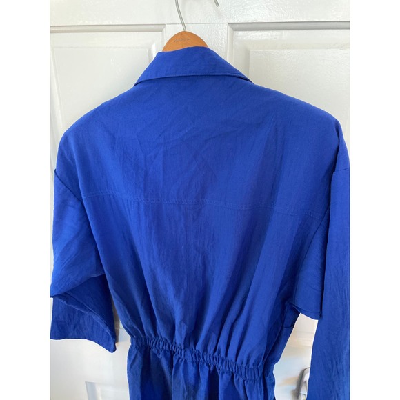 Vintage Dee California Jumpsuit Romper Royal Blue Rayon 80s Women’s Size - Picture 3 of 7